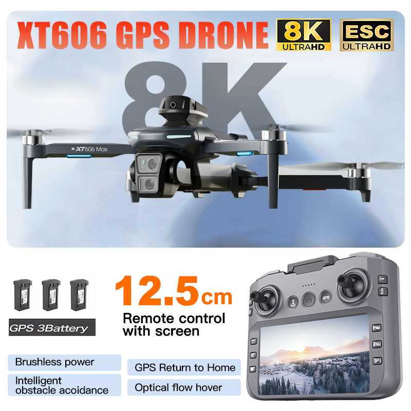 طائرة بدون طيار XT606 MAX 3 مع - مراجعة Drone Surveying وسعره